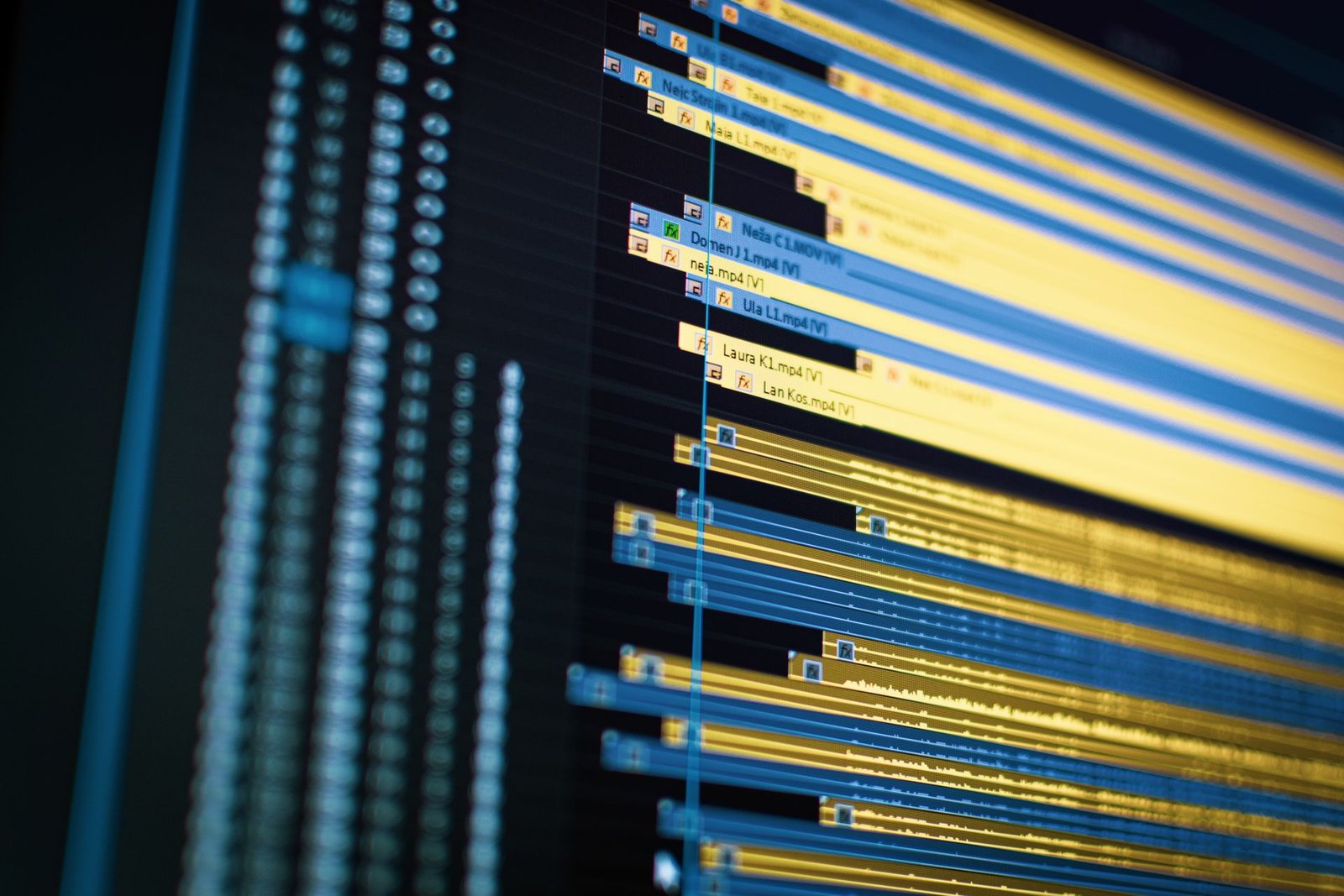 Digital Content A video editing timeline on a studio screen