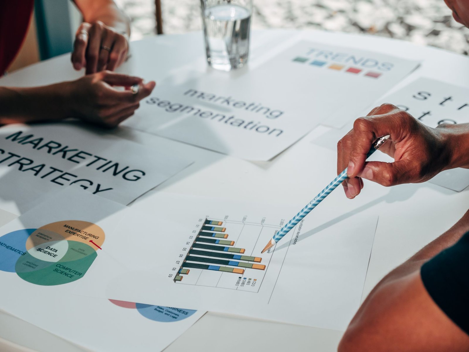 A team reviewing marketing performance data