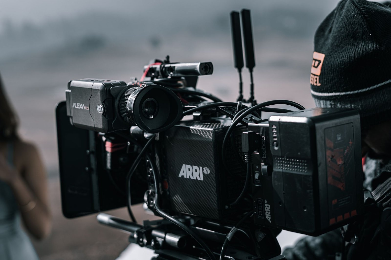 Cinema camera rig prepared on a film production set