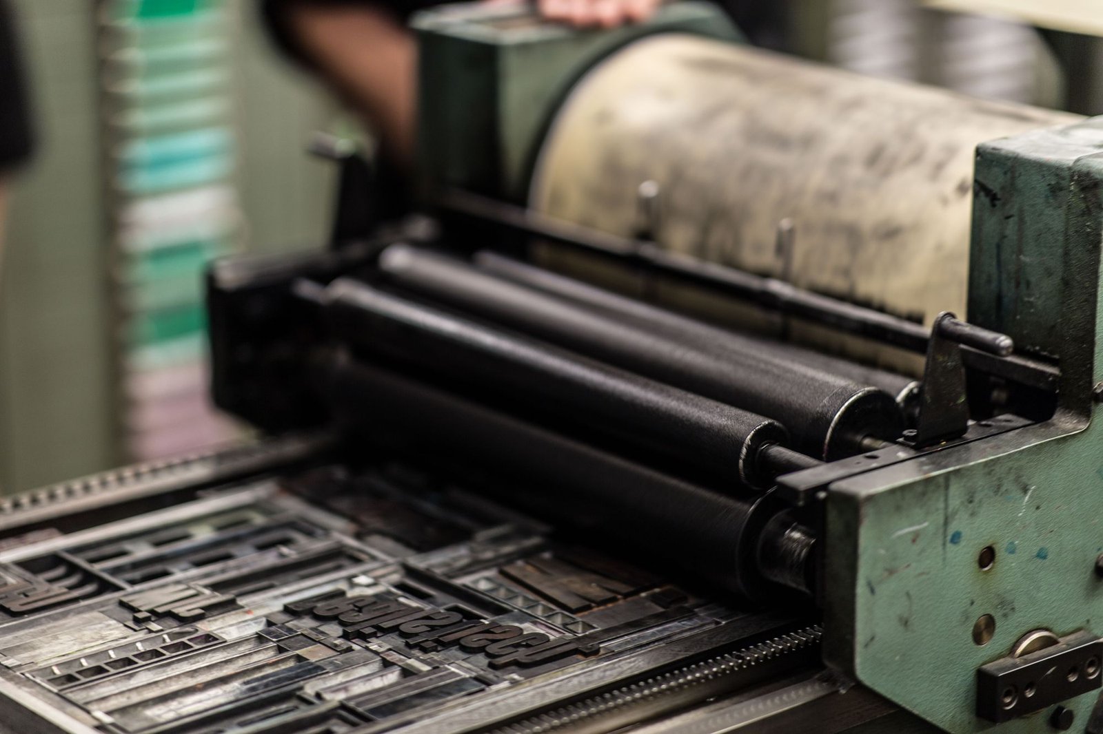 Catalogue & Brochure Design Industrial offset printing press in a print production plant
