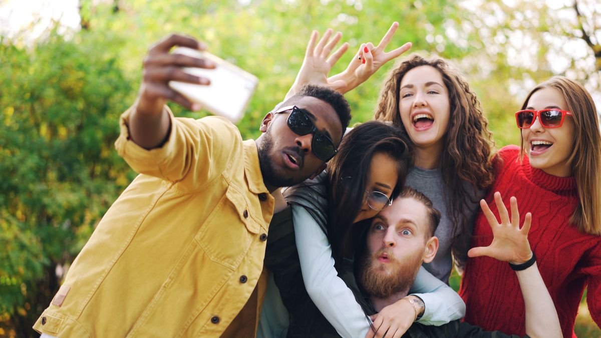 Digital Content A colourful social media feed on a smartphone